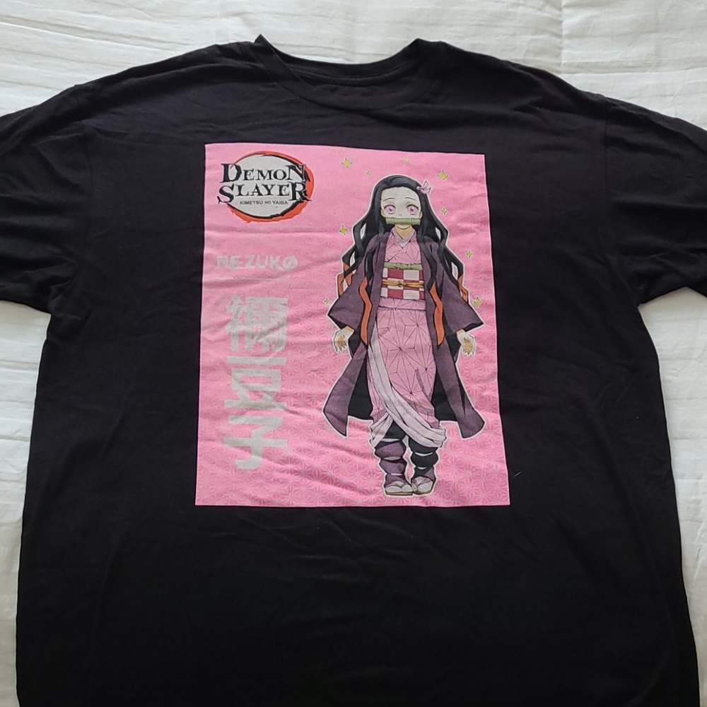 Demon Slayer Nezuko Black and pink T Shirt Anime